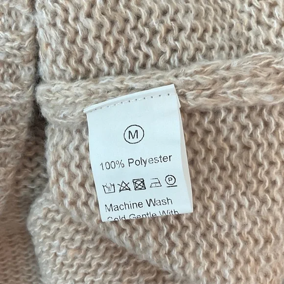 Beige Sweater with Red Satin Ribbon Accents - Picture 3 of 4